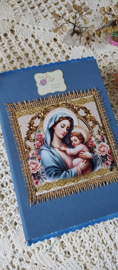 Diário com tema CATÓLICO - azul 001
