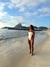 Maiô frente única bicolor off white/marrom - My Summer Rio