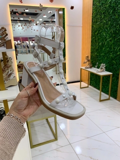 Sandália Salto bloco gladiadora