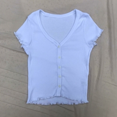 Remera con botones rulotte - blanco