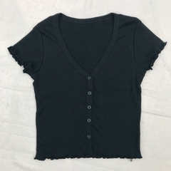 Remera con botones rulotte - negro