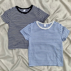 Remera rallada Negro - comprar online