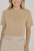 T-Shirt Lisa Aplicação Pérola | Bege Gengibre - We Elegance