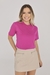T-Shirt Lisa Aplicação Pérola | Rosa Orquídea