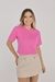 T-Shirt Lisa Aplicação Pérola | Rosa Neo