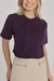 T-Shirt Lisa Aplicação Pérola | Roxo Midnigthplum - We Elegance