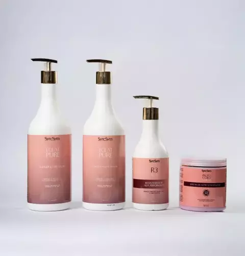 KIT Tratamento Éclat Pure - Shampoo 1L + Condicionador 1L + Máscara Protocolo Capilar 500ml + R3 SOS Restaurador 500ml