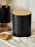 Lata Deco con Diseño en Negro y Tapa de Bambú Cookies - tienda online