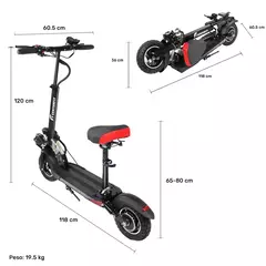 Scooter Electrico Con Asiento Luz Led Centurfit Usb Alarma 48 Km/h - STORE-EL PELON TECNOLOGY