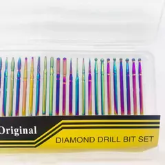 SET FRESAS Rainbow Diamond Nail Drill Burr Bits Colorful Milling Cutter