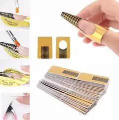 Molde rectangular adhesivo para uñas esculpidas (paquete con 12 adhesivos)