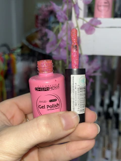 Gel polish Cherimoya rosa glitter n418 - comprar online