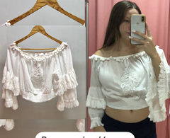 Remera algodón con flecos