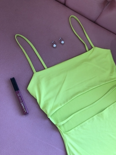 Vestido microfibra verde lima - comprar online