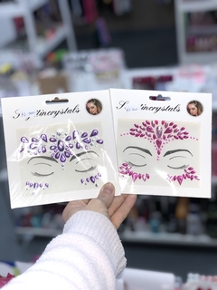 Strass para la cara colores violeta y fuxia - comprar online