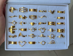Anillos acero dorado