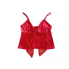 TOP SATEN CON ENCAJE - comprar online
