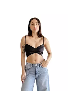 TOP SATEN CON TUL - comprar online