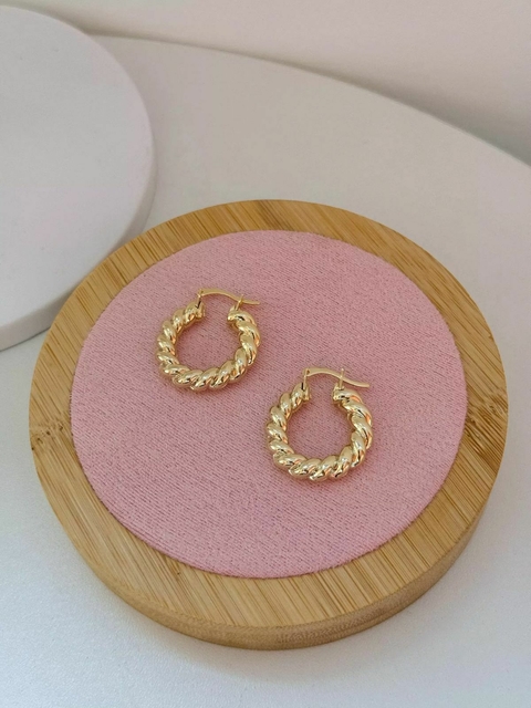 Argola Trançada Ouro