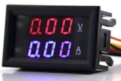 Voltimetro Amperimetro 99.9v 10a Display Rojo Y Azul