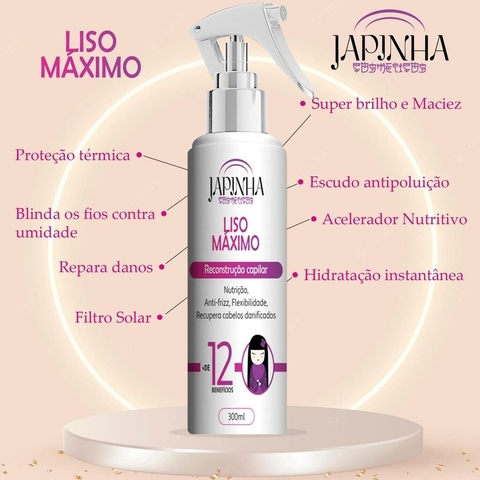 Protetor Térmico 300ml Japinha Liso Máximo, Reconstrutor