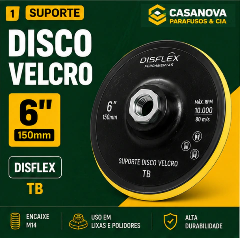 SUPORTE DISCO VELCRO 6" (150mm) DISFLEX TB