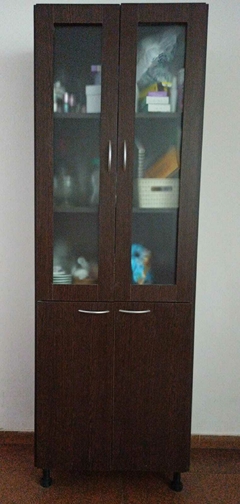 Mueble 4 puertas MDF marrón oscuro