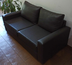 Sillón marrón 2 cuerpos cuero ecológico