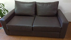 Sillón marrón 2 cuerpos cuero ecológico - comprar online