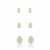 Brincos Trio Gota Cristal