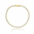 Pulseira Riviera Zircônias Redonda Cristal 3mm Fecho Lagosta