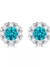 Brinco Azul Moissanite Em Prata 925 0,5 + 0,5 Kilates