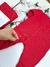 Saída Maternidade Tricot Lolly Rococó - 02 peças - Vermelha - NR Enxovais Baby - Saídas Maternidade