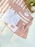 Saída Maternidade Vestido Pingente e Manta listrada - 03 peças - Rose com Off White na internet