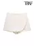 Shorts Saias Femininos de Zíper lateral de Cintura Alta
