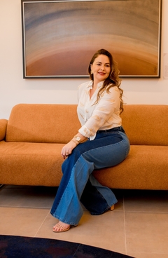 Calça jeans bicolor - comprar online