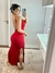 Vestido Longo Com Fenda Costa Nua Tendência Verão - comprar online
