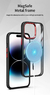 Luxo Clear HD Phone Case para iPhone, magnético, Magsafe, carregamento sem fio