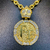 PINGENTE MEDALHA FÉ COM COROA 4D CRAVEJADA EM PEDRAS ZIRCÔNIAS - (4x4cm) - BANHADO A OURO 18K - comprar online