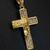 PINGENTE CRUZ COM FACE DE CRISTO CRAVEJADA EM PEDRAS ZIRCÔNIAS - (5,5x3cm) - BANHADO A OURO 18K