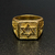 ANEL ESTRELA DE DAVI QUADRADO - BANHADO A OURO 18K