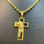 PINGENTE CRUZ FACE DE CRISTO VAZADO (5x2.5cm) - BANHADO A OURO 18K - comprar online