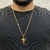 Imagem do CORRENTE ELO CADEADO (2mm) FECHO CANHÃO + PINGENTE CRUZ E CRISTO VAZADO - Banhado a Ouro 18k