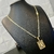 CORRENTE PIASTRINE (4mm) FECHO GAVETA 3 TRAVAS + PINGENTE NOSSA SENHORA CRAVEJADO - Banhado a Ouro 18k - comprar online