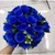 Buque De Rosas c/24 Flores Artificiais Azul Escuro