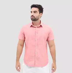 Camisa Manga Curta Slim Fit Linho - LOBO STORE