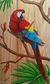 arara vermelha 3 em madeira