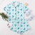 Pijama Curto Feminino Americano Stitch azul com Blusa Gola Aberta de Botões e Short com Elasticidade