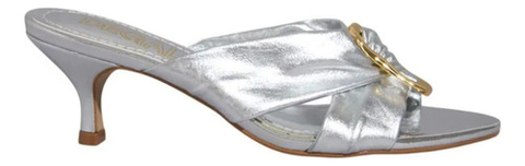 Mule Metal Orgânico Tiras Cruzadas Napa Metalizado - Degalls