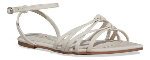 Rasteira Verniz Off White Bico Folha - Degalls